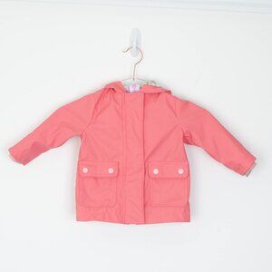 Tommy Bahama Girls Full Zip Hooded Rain Coat Size 12M Pink Lined Girly Layers